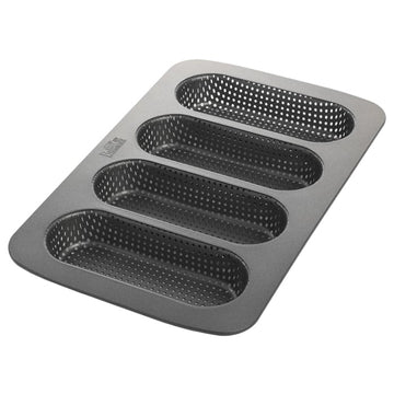 Bageform til 4 mini baguette, perforeret