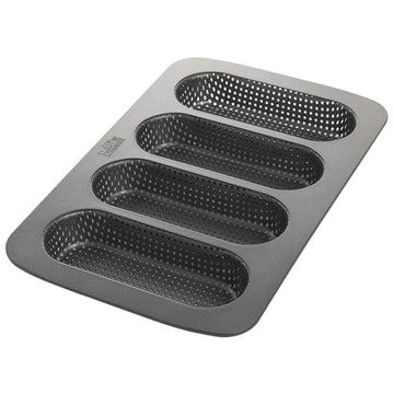 Bageform til 4 hot dog brød, perforeret
