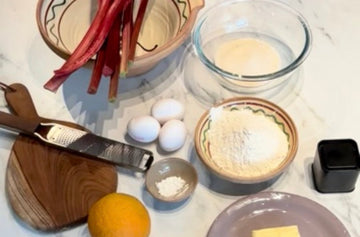 Rabarberkage med karamel og appelsin