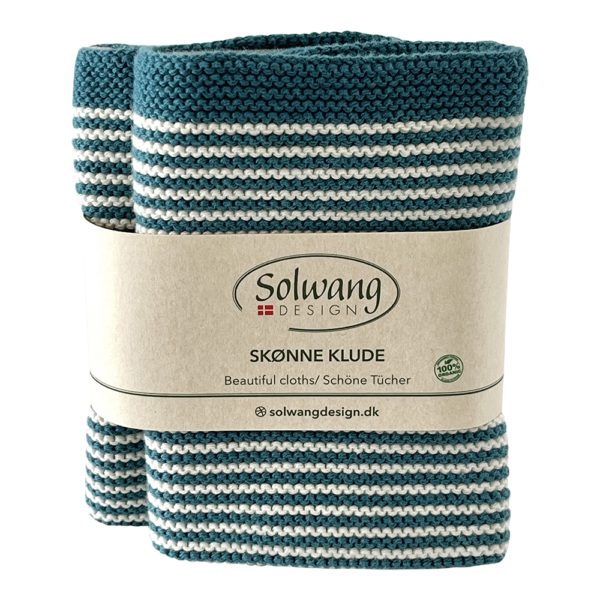Karklude, stribede 2 stk./100% økologisk bomuld
