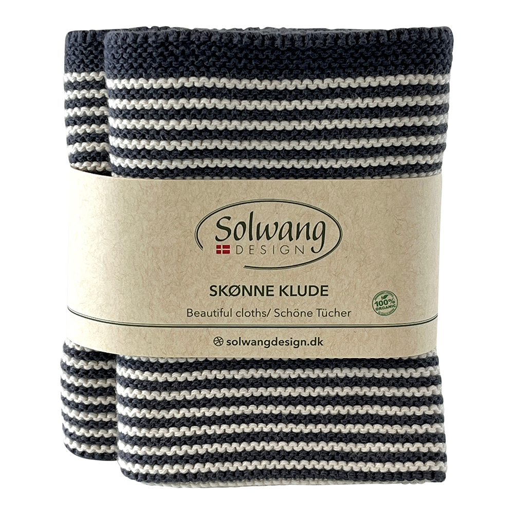 Karklude, stribede 2 stk./100% økologisk bomuld
