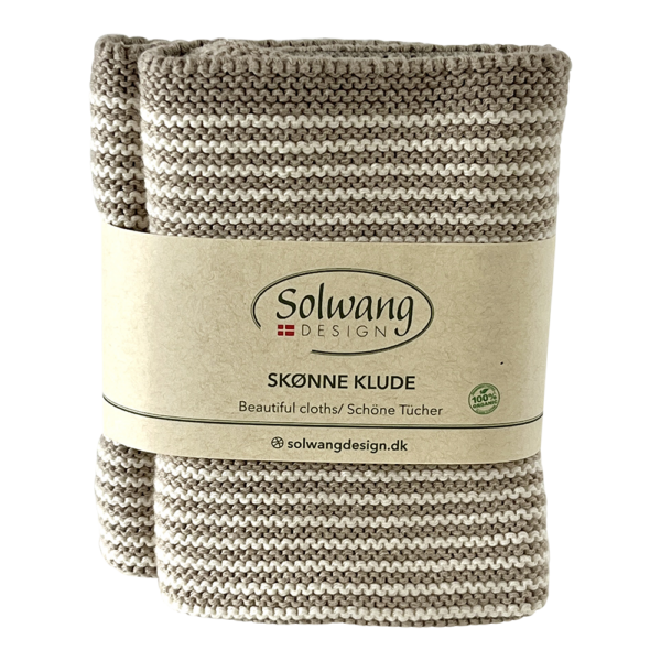 Karklude, stribede 2 stk./100% økologisk bomuld