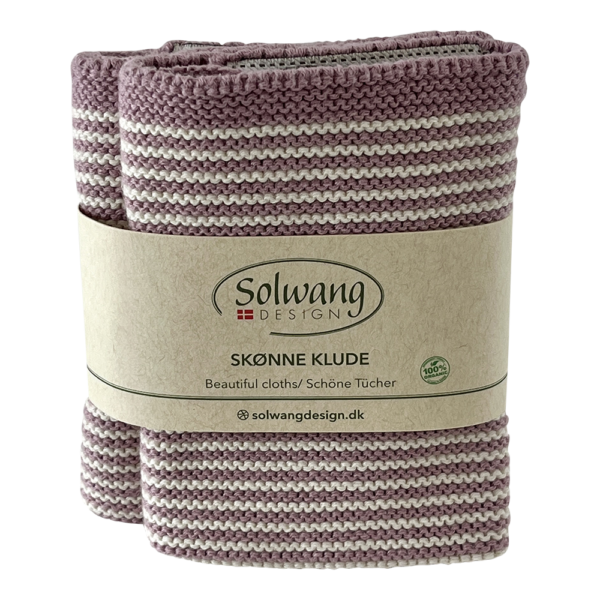 Karklude, stribede 2 stk./100% økologisk bomuld