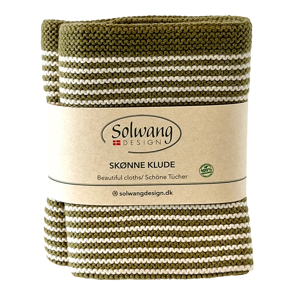 Karklude, stribede 2 stk./100% økologisk bomuld