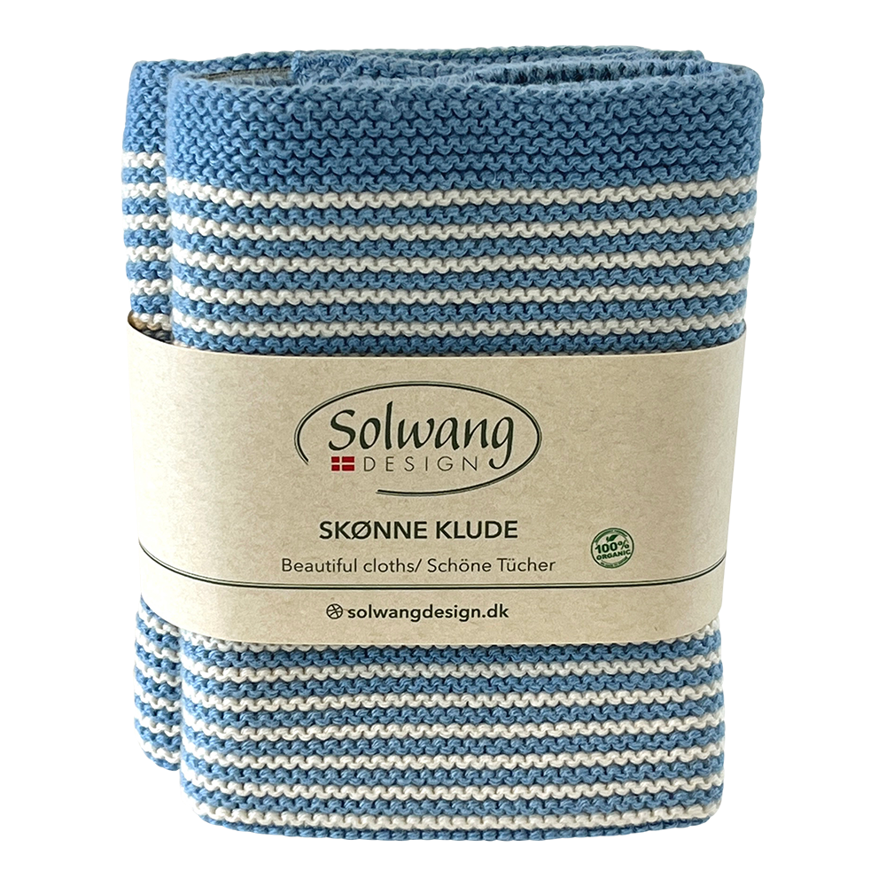 Karklude, stribede 2 stk./100% økologisk bomuld