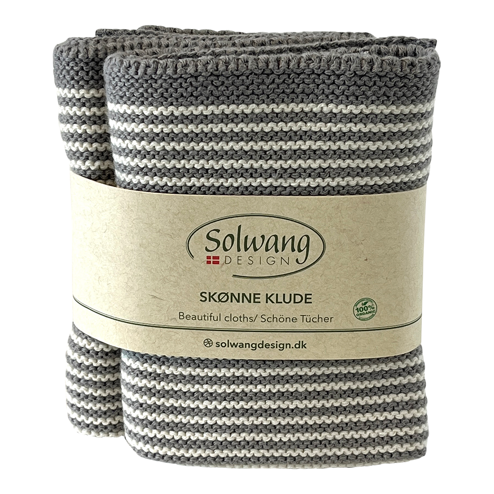 Karklude, stribede 2 stk./100% økologisk bomuld