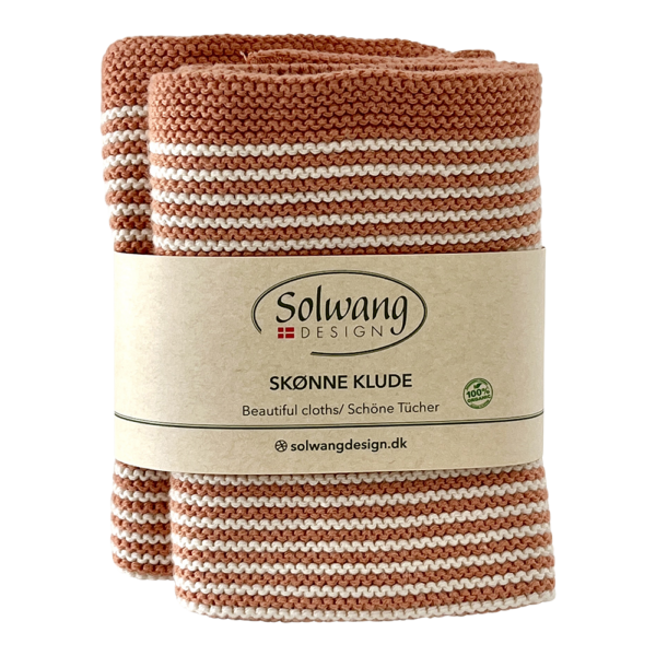 Karklude, stribede 2 stk./100% økologisk bomuld