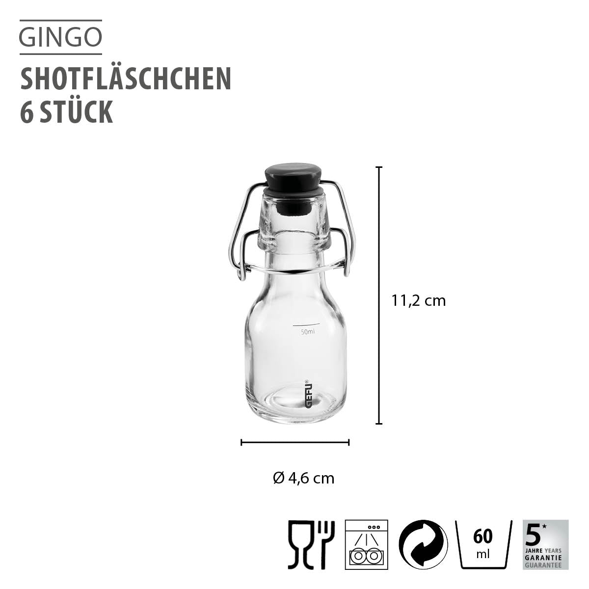 Shotflaske i glas