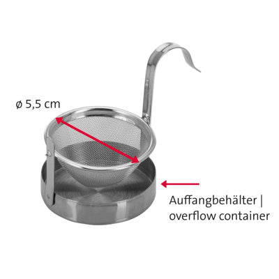 Tesi med bakke i rustfrit stål