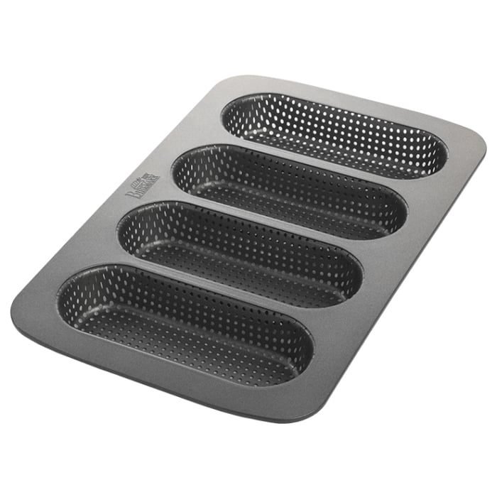 Bageform til 4 mini baguette, perforeret