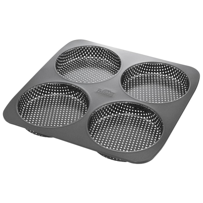 Bageform til 4 burger boller, perforeret