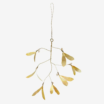 Mistelten i Metal – Antik Messing, 20 x 36 cm