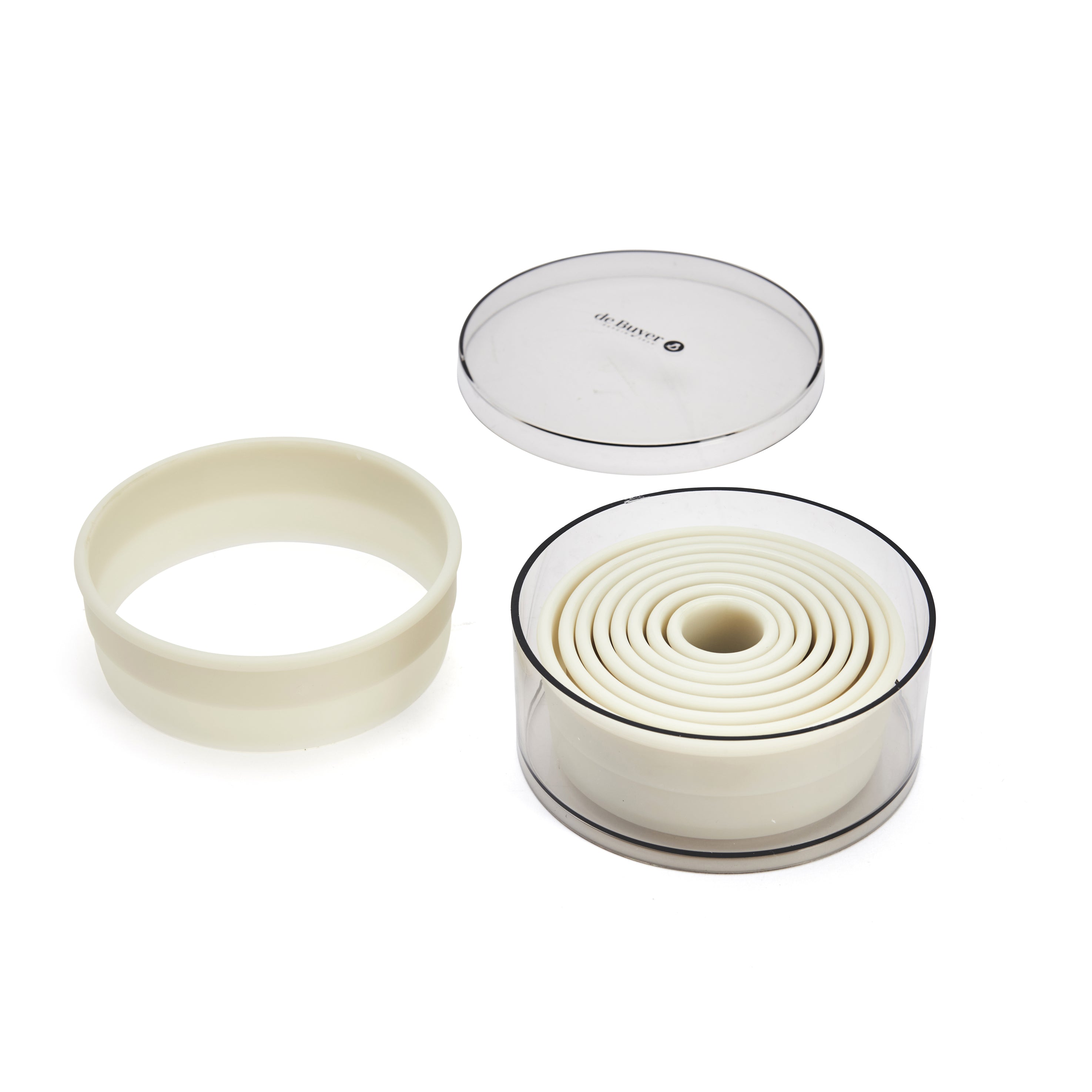 Udstikkersæt i plast med 9 ringe fra Ø2 cm til Ø10 cm