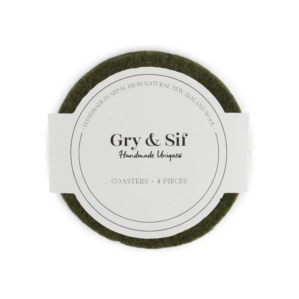 Coasters i filt, 4 stk.