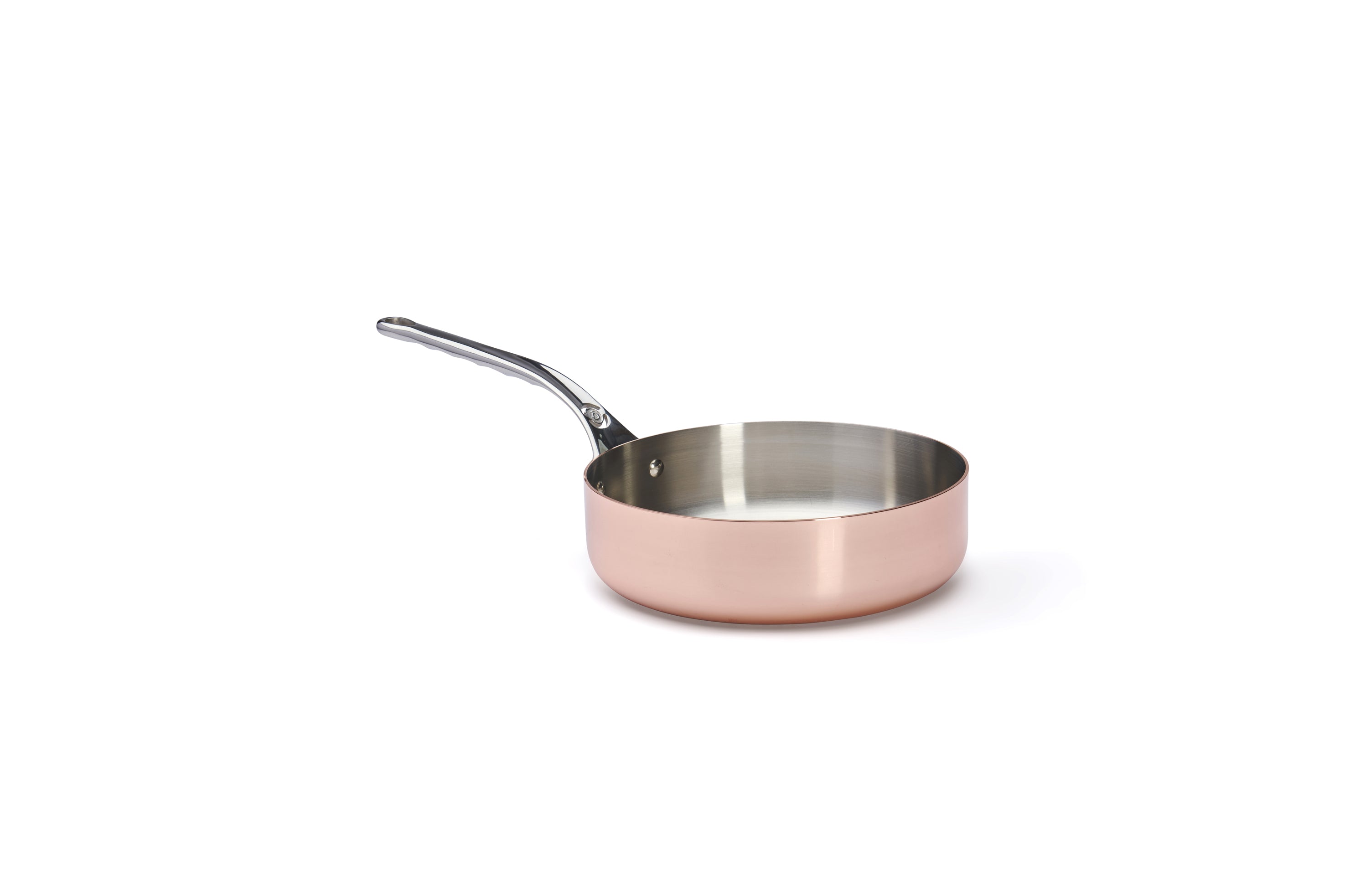 Sauterpande, kobber med rustfrit stål greb,  Ø24 cm