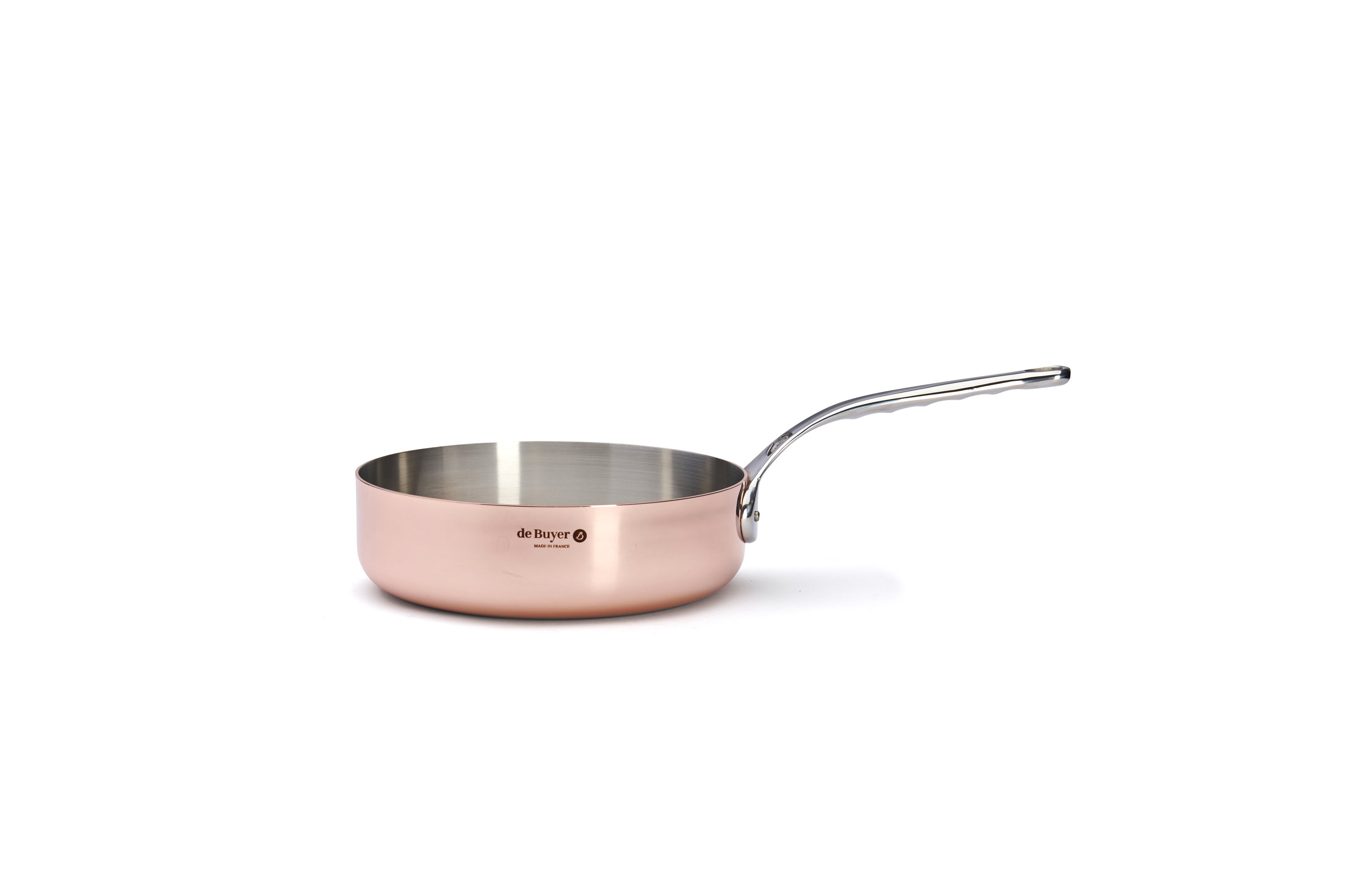 Sauterpande, kobber med rustfrit stål greb,  Ø24 cm