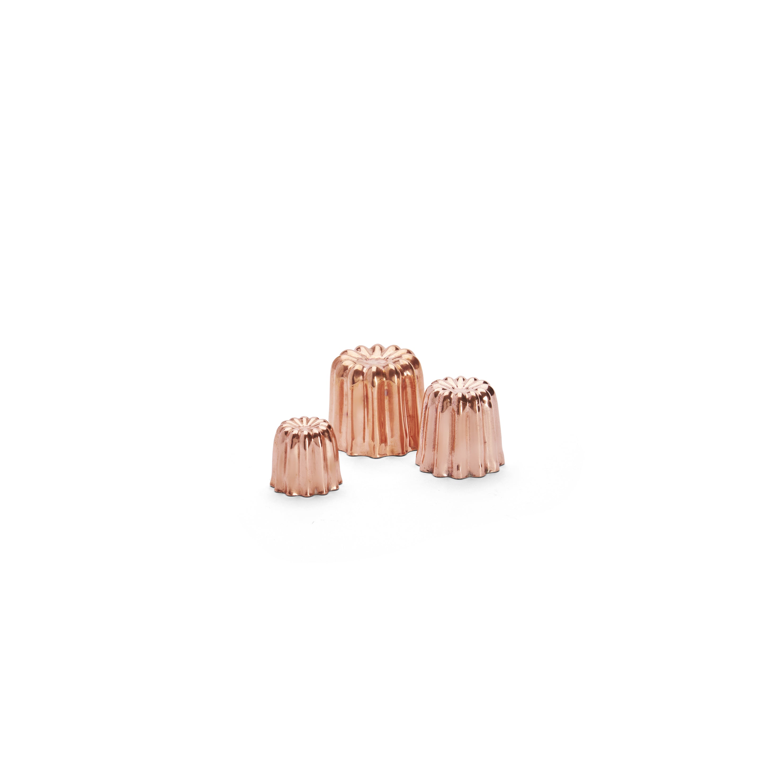 Bageform til Cannelé Bordelais i fortinnet kobber, Ø 5,5 cm