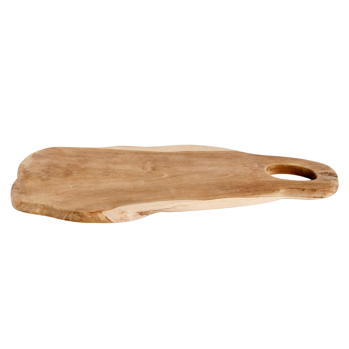 Skærebræt, teaktræ organisk form 33 x 15 cm