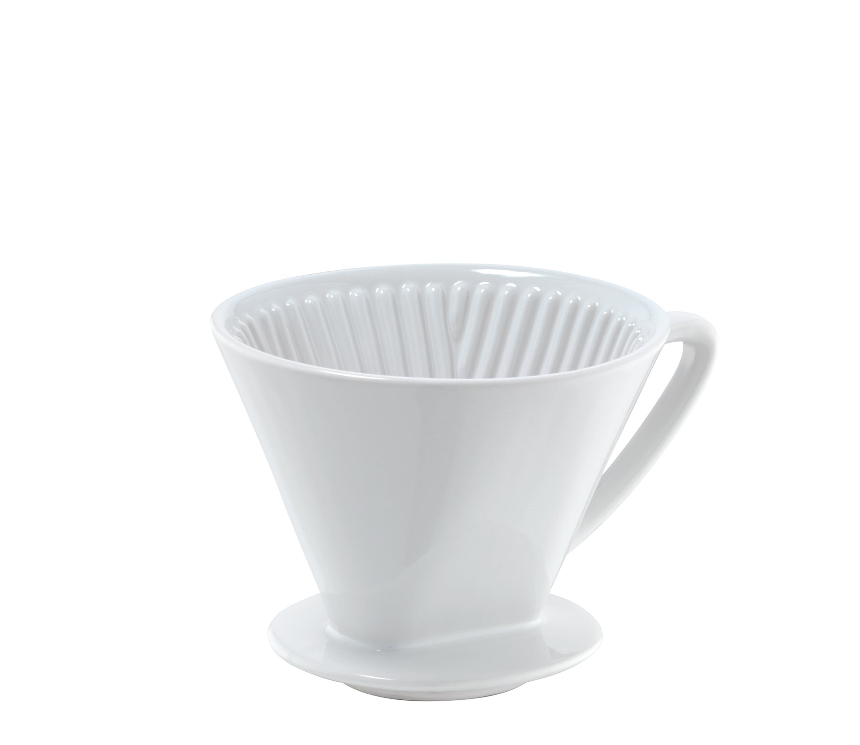 Kaffetragt, porcelæn, hvid