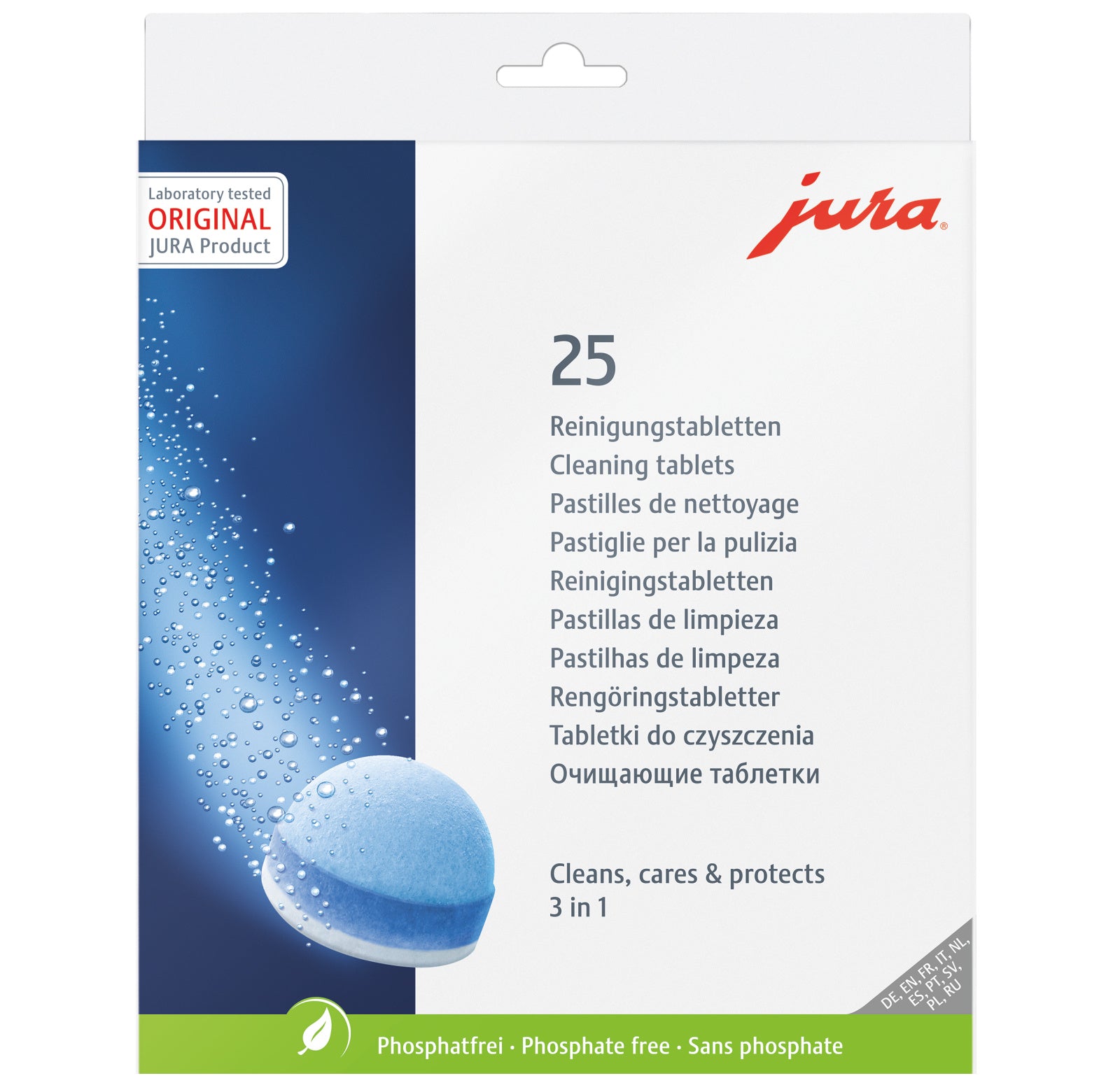 Rensetabletter, 3-Fase, Jura, 25 stk