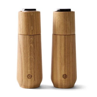 Salt- og Pebersæt, 17 cm, Champagne i egetræ