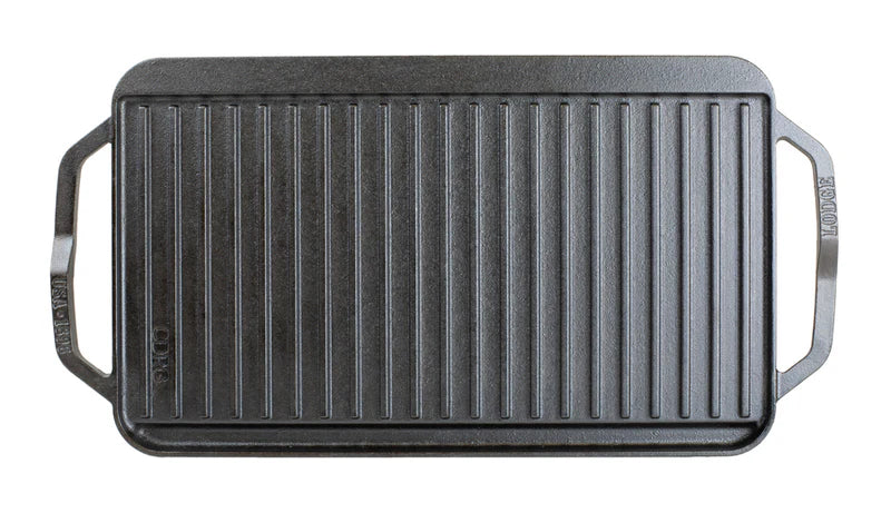 Griddle, vendbar rektangulær grillpande fra Lodge, 41 cm x 25 cm