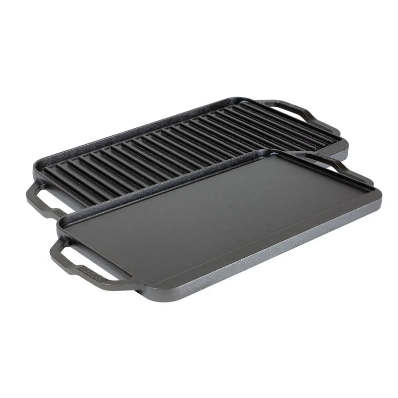 Griddle, vendbar rektangulær grillpande fra Lodge, 41 cm x 25 cm