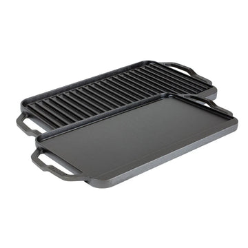 Griddle, vendbar rektangulær grillpande fra Lodge, 41 cm x 25 cm