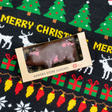 Ankers Store Julegris – Økologisk marcipan med mørk chokolade