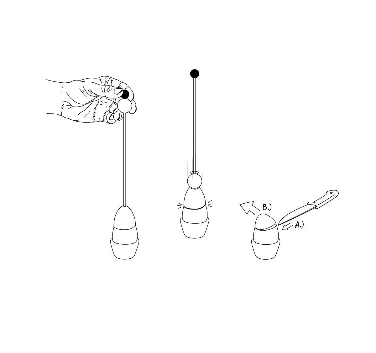 Æggeåbner med porcelænstop